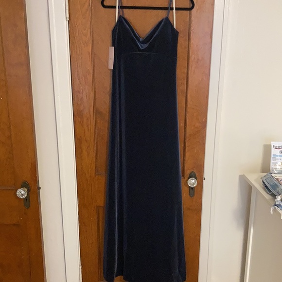 BHLDN Jenny Yoo Sammi Velvet Dress, French Blue, 4 - Picture 5 of 6